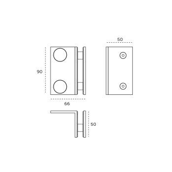 Glass holder JNF IN.05.305 wall-Glass — black PVD