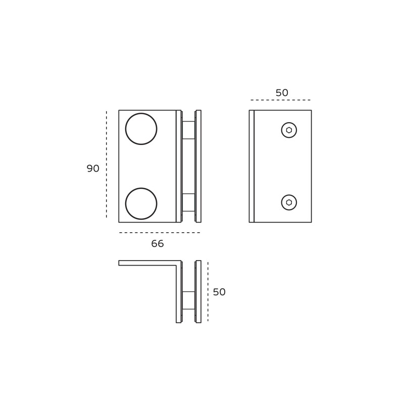 Glass holder JNF IN.05.305 wall-Glass — stainless steel