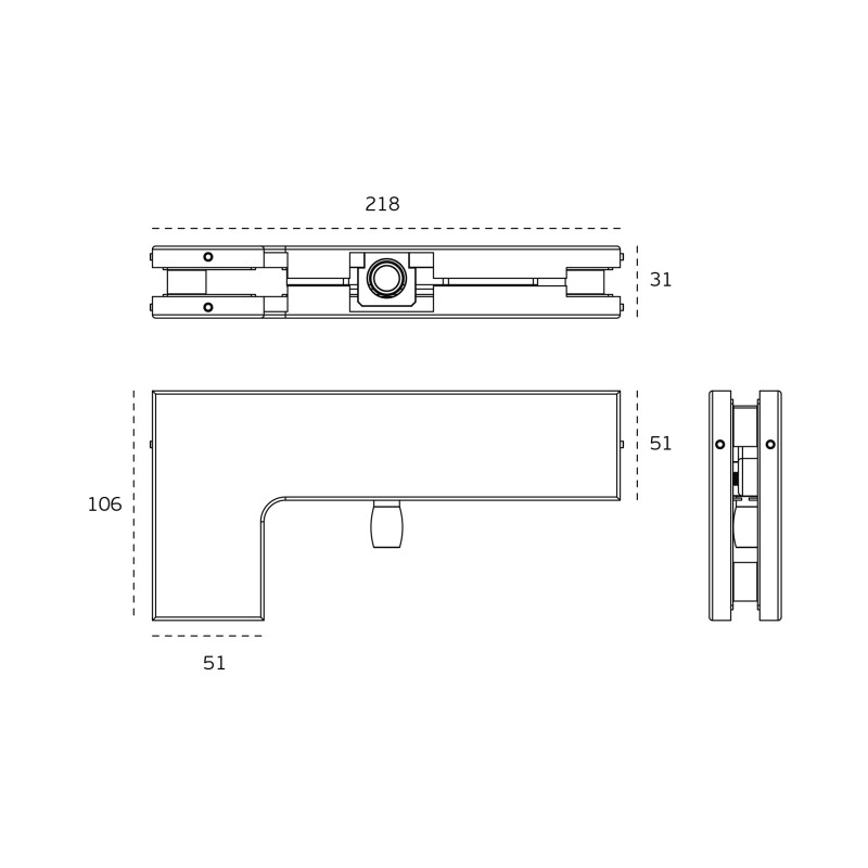 Side bracket with Pivot axis JNF IN.81.111.1 — stainless steel