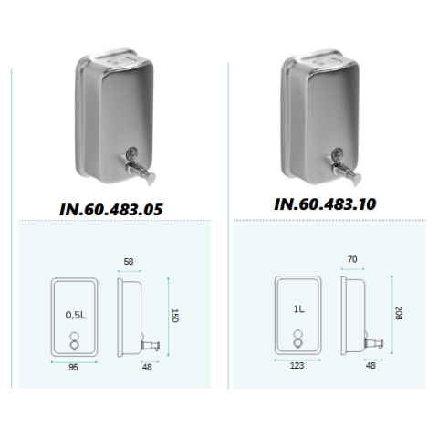 Soap dispenser IN.60.483 — stainless steel