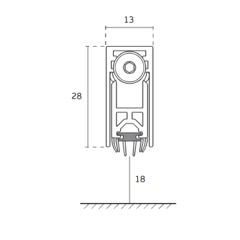 Automātisko durvju slieksnis JNF IN.06,005 (13 x 28 mm)
