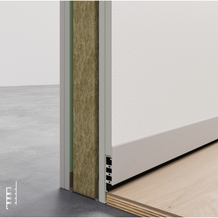 JNF F900 aluminum skirting profile + aluminum skirting without LED / with LED lighting option