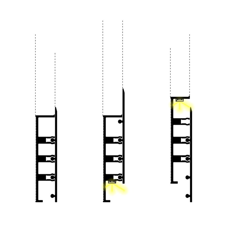 JNF F900 aluminum skirting profile + aluminum skirting without LED / with LED lighting option