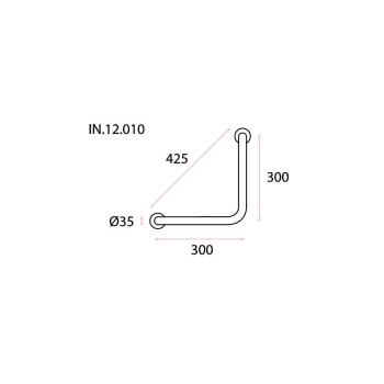 Papildu rokturis IN.12,010 nerūsējošais tērauds 300 mm