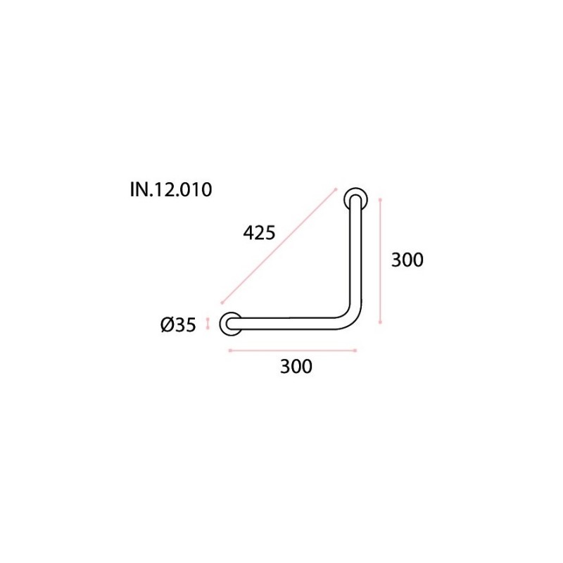 Papildu rokturis IN.12,010 nerūsējošais tērauds 300 mm