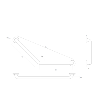 Papildu rokturis IN.12,011 nerūsējošais tērauds 450 mm