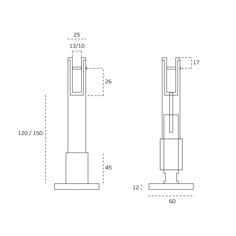 Adjustable leg JNF SM.017 — stainless steel