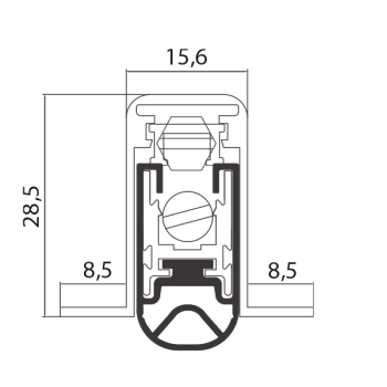 Automātiskās durvju slieksnis CO — 1800 (15,6 x 28,5 mm)