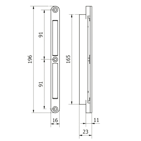 M&T MAGNETIC BLOCK adjustable sash part — black