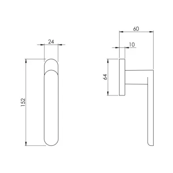 Window handle NUDA PURE — bronze
