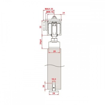 FLUID CLASSIC CORSA Ar 2 virzienu "Soft close" līdz 80 kg