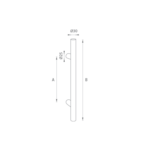 Pull handle MADLO — black (from 300 mm to 2000 mm length)