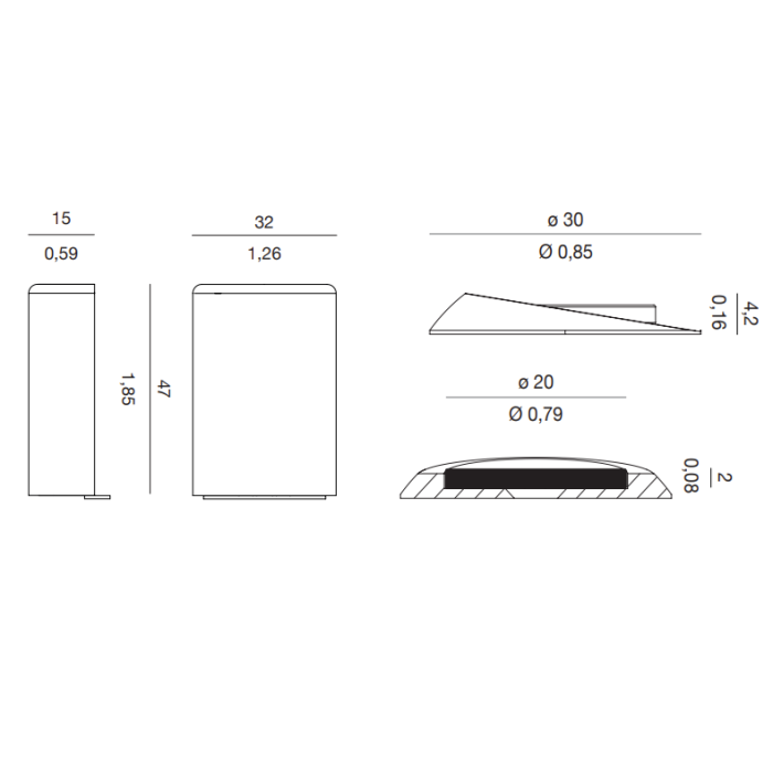 Adhesive magnetic door stop STOPPINO X — grey