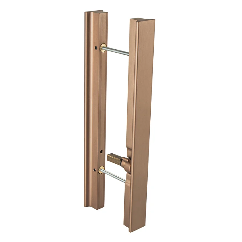 Pull door handle SECRET with integrated lock — bronze