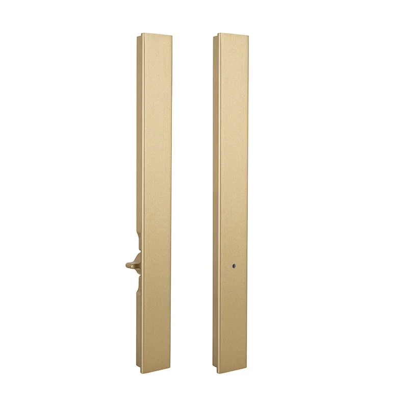 Pull door handle SECRET with integrated lock — matt brass