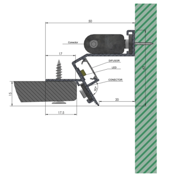 LED profila SHADE savienojuma elementi