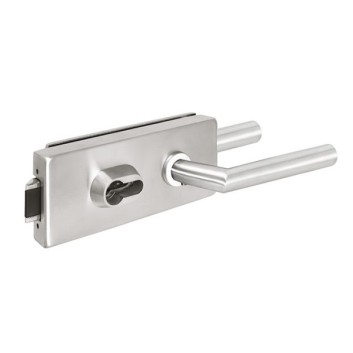 Glass door lock with handle TUPAI 4013 — stainless steel