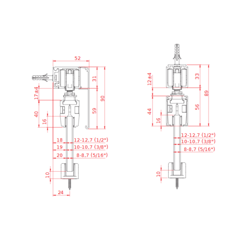 Sliding glass door system VETRO 40 CORSA up to 80 kg