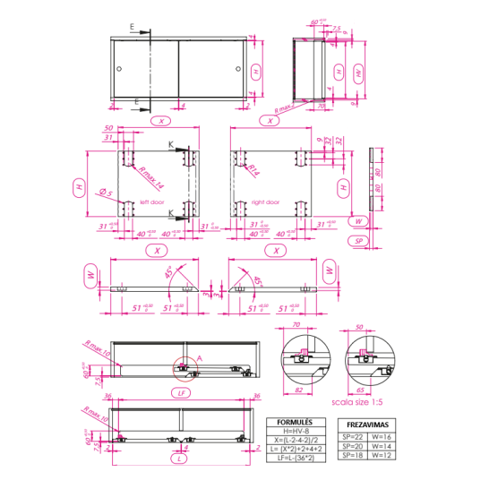 Sliding system SWITCH up to 20 kg