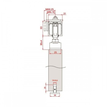 FLUID CLASSIC Ar 1 virzienu "Soft close" līdz 80 kg
