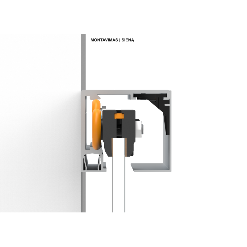 Sliding glass door system SAHECO BLOQ SV-Q110 up to 110 kg