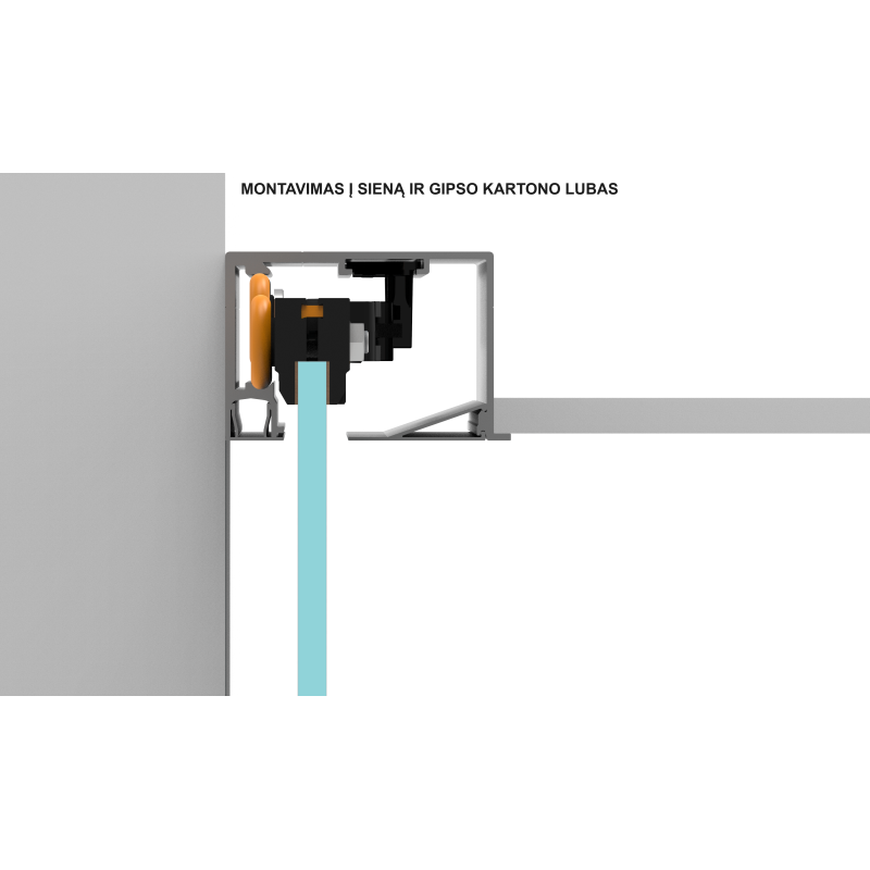 Sliding glass door system SAHECO BLOQ SV-Q110 up to 110 kg