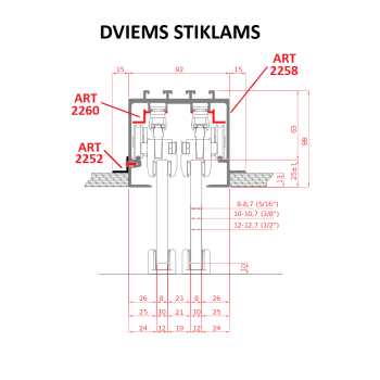 SOLO VETRO LIGHT skrējējs ART 2258 + ART 2260 + ART 2252 diviem stikliem