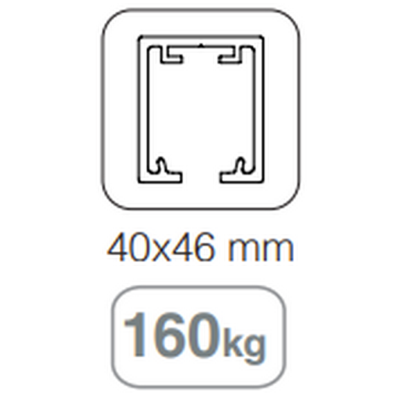 SAHECO rail STAR XL anodēts — anodēts alumīnijs