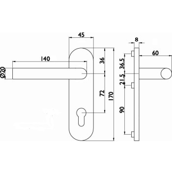 Rokturis VIOLA PZ 72 mm — nerūsējošais tērauds