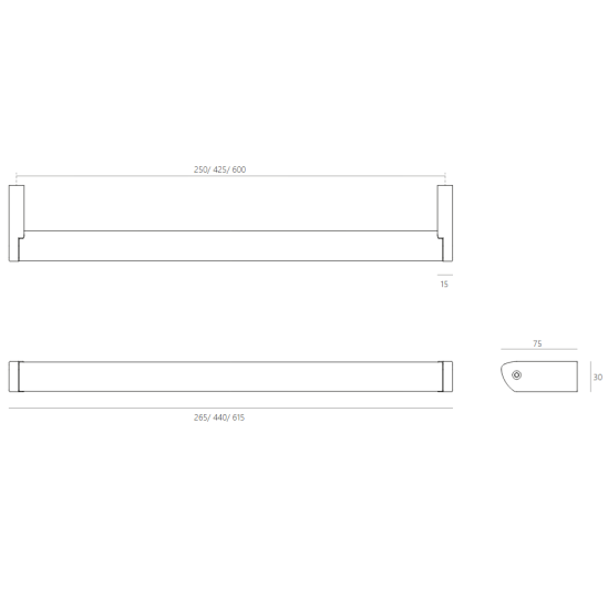 Towel holder IN.40.200 stainless steel / — black