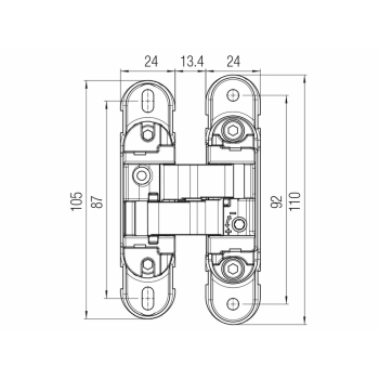 Paslēpta eņģe KOBLENZ K1060 — balta (60 kg)