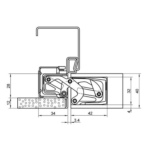 Slēptās eņģes TECTUS TE 311 3D FVZ 40 — matēts hroms (60 kg)