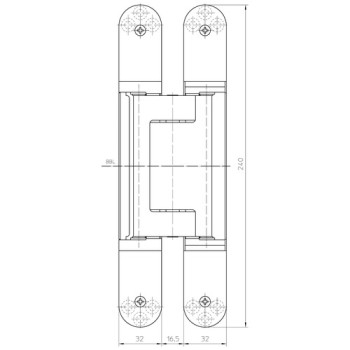 Slēptās eņģes TECTUS TE 640 3D — balts (200 kg)