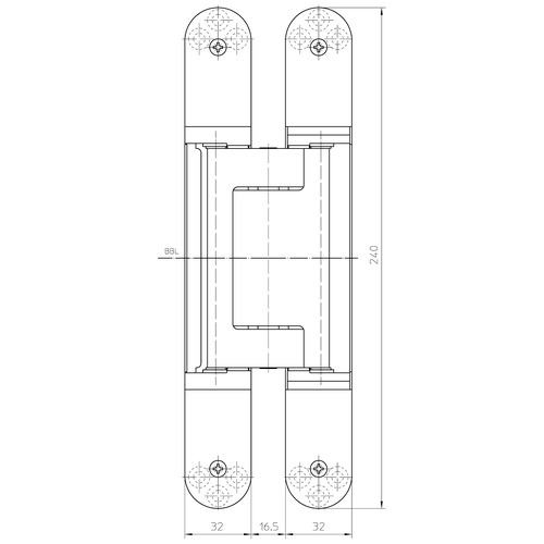 Slēptās eņģes TECTUS TE 640 3D — balts (200 kg)