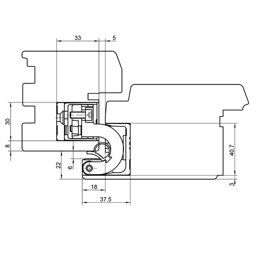 Concealed door hinge with overlay TECTUS TE 680 3D FD — matt chrome (160 kg)
