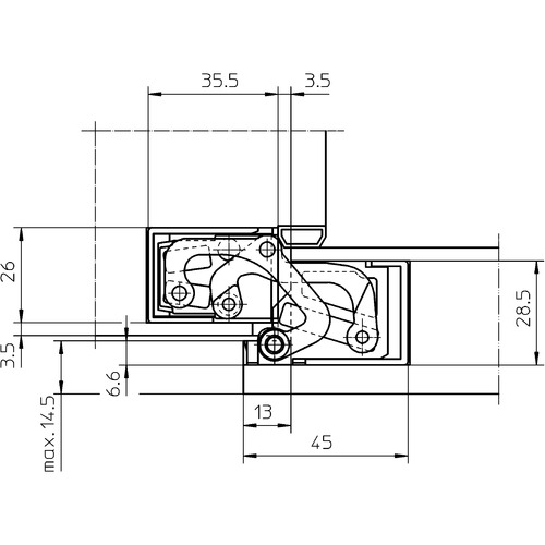 Slēpta durvju eņģe ar pārkari TECTUS TE 380 3D — matēts hroms (60 kg)
