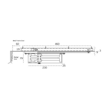 Slēptais/frēzētais durvju aizvērējs JNF ML.21,800 līdz 65 kg