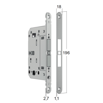 Magnetic lock Bonaiti MATCH PRIVACY WC 376-GF42 — matt chrome