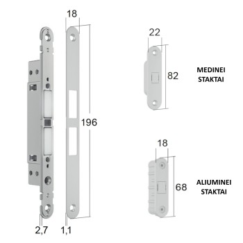 Magnetic lock Bonaiti MATCH PASSAGE MOD. 375 — white