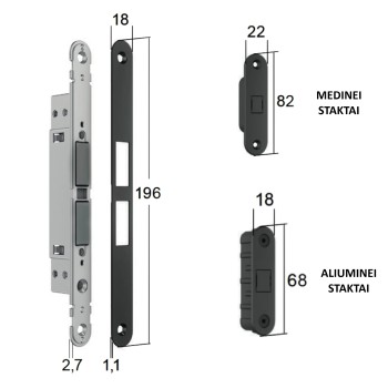Magnetic lock Bonaiti MATCH PASSAGE MOD. 375 — black