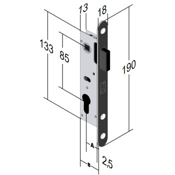Magnetic lock BONAITI PZ — black