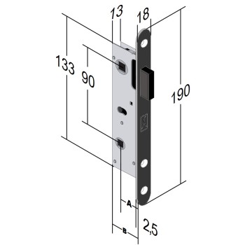 Magnetic lock BONAITI WC — black