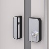 Sliding door lock with plate JNF SM.036 + SM.038 — stainless steel