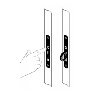Bīdāmo durvju rokturis PUSH — melna