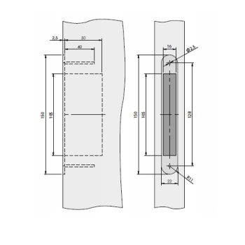 Bīdāmo durvju rokturis PUSH — melna