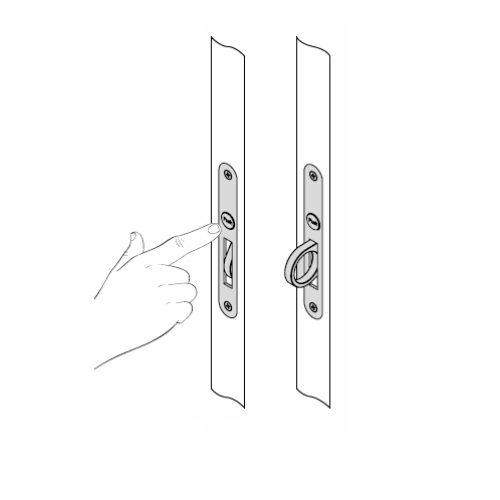 Bīdāmo durvju rokturis PUSH — balta