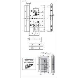 Lock AGB EVO MEDIANA PZ 96mm Old Brass